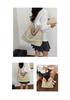 Stylish Striped Straw Shoulder Bag - Large Capacity Korean Vacation Handbag for Women