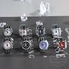 Fashion Mini Quartz Watch Clock Finger Rings for Men Women Elastic Strap Punk Gothic Couple Roman Ring Jewelry Gift