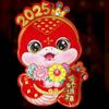 1 Pair Glitter Zodiac Snake Door Sticker 3D Couplet Spring Festival Windows Decal  Shopping Mall