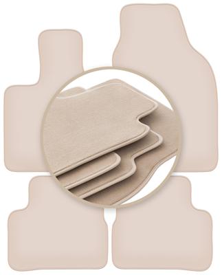 PREMIUM Beige Floor Mats For: Fiat E-500 / 500 Electric Hatchback 2020-