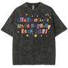 Cute Casual Elements Letter Print Women's T-Shirt Oversized Washed Breathable Short Sleeves Simple Style Tee