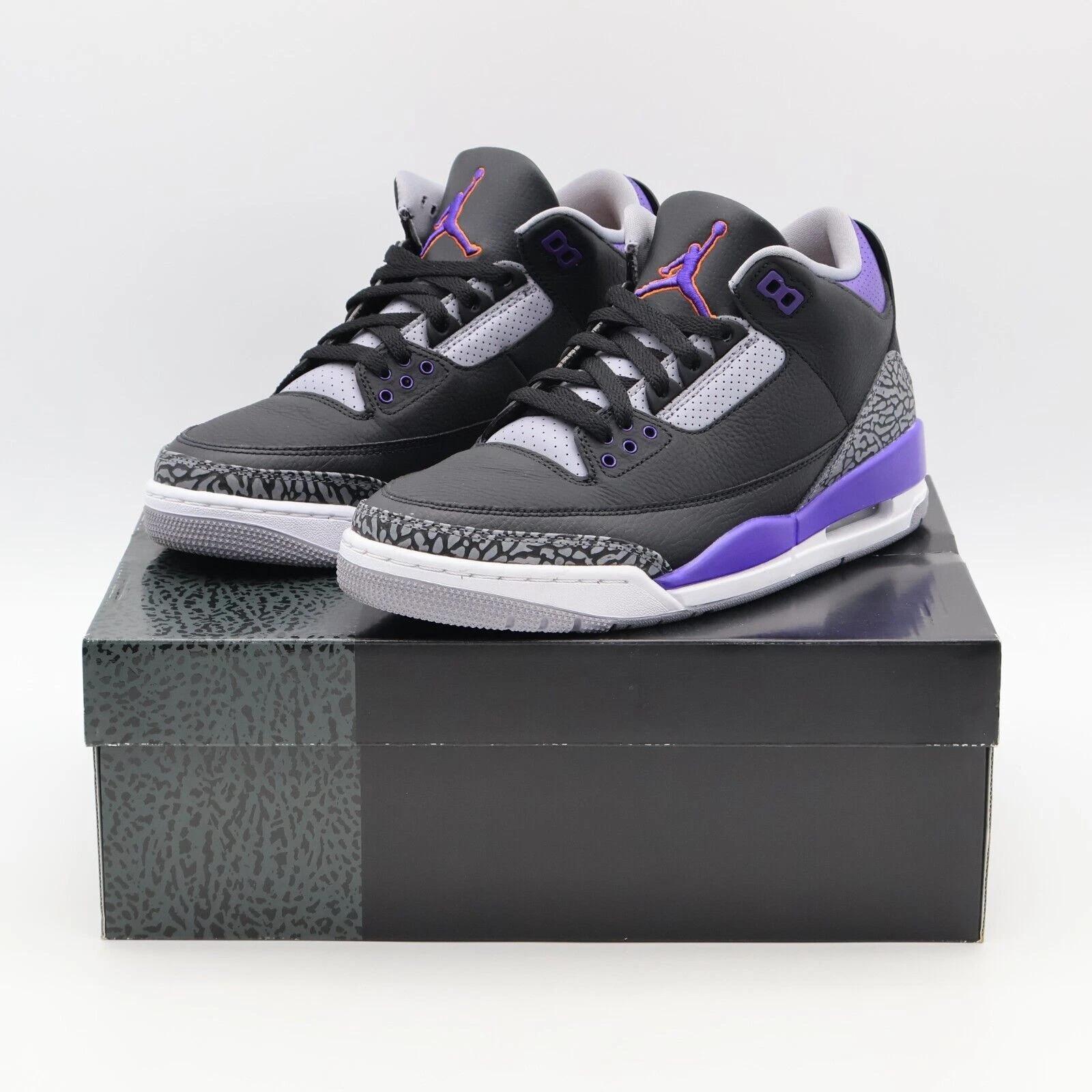 

CT8532-050 Nike Air Jordan 3 Retro Black Court Purple Cement Grey White (Men s) US 9.5