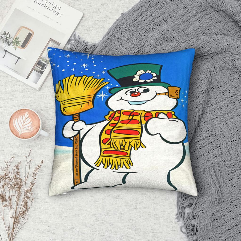 Pillow Case Snowman Frostys Soft Pillow Cover For Sofa Bedroom Home Decor Vintage Pillowcases