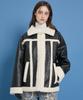 Waikei Artificial Leather Shearling Jacket Black