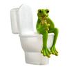 Cartoon Frog Figurine Kissing Meditation Toilet Frog Statue Resin Animal Sculpture Indoor Outdoor Garden Desktop Decoration Ornament