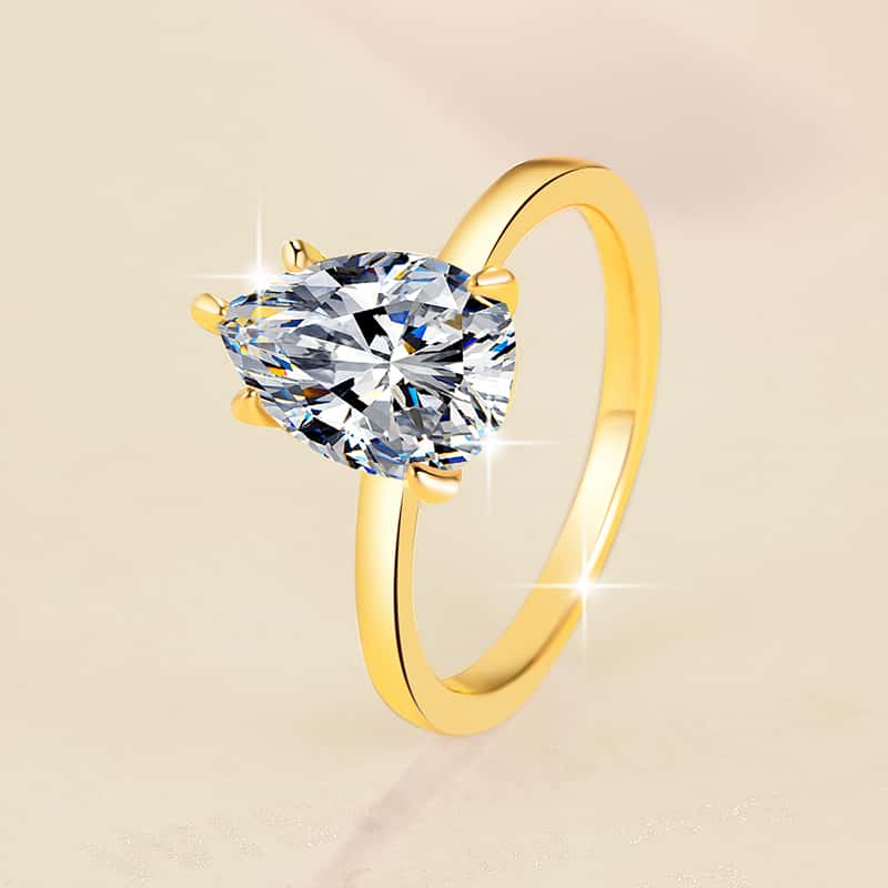 Fine Jewelry Luxury High-end Syntactic 1Ct Pear Cut VVs1 Moissanite S925 Sterling Silver Ring Engagement Gift for Woman