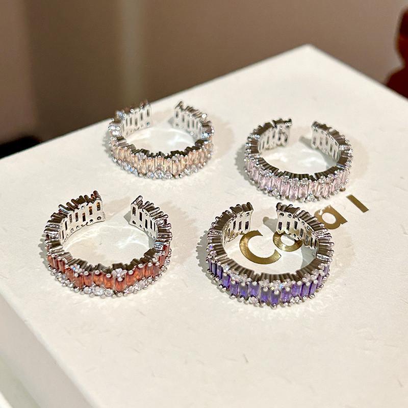 Chic And Elegant Open Adjustable Ring For Women With Vibrant Gemstone Details