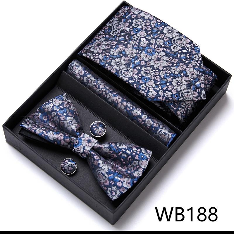 Conjunto de Corbata y Pajarita para Hombre Caja de Regalo Conjunto de 6 Piezas Corbata de Grupo Vestido de Negocios Corbata de Boda