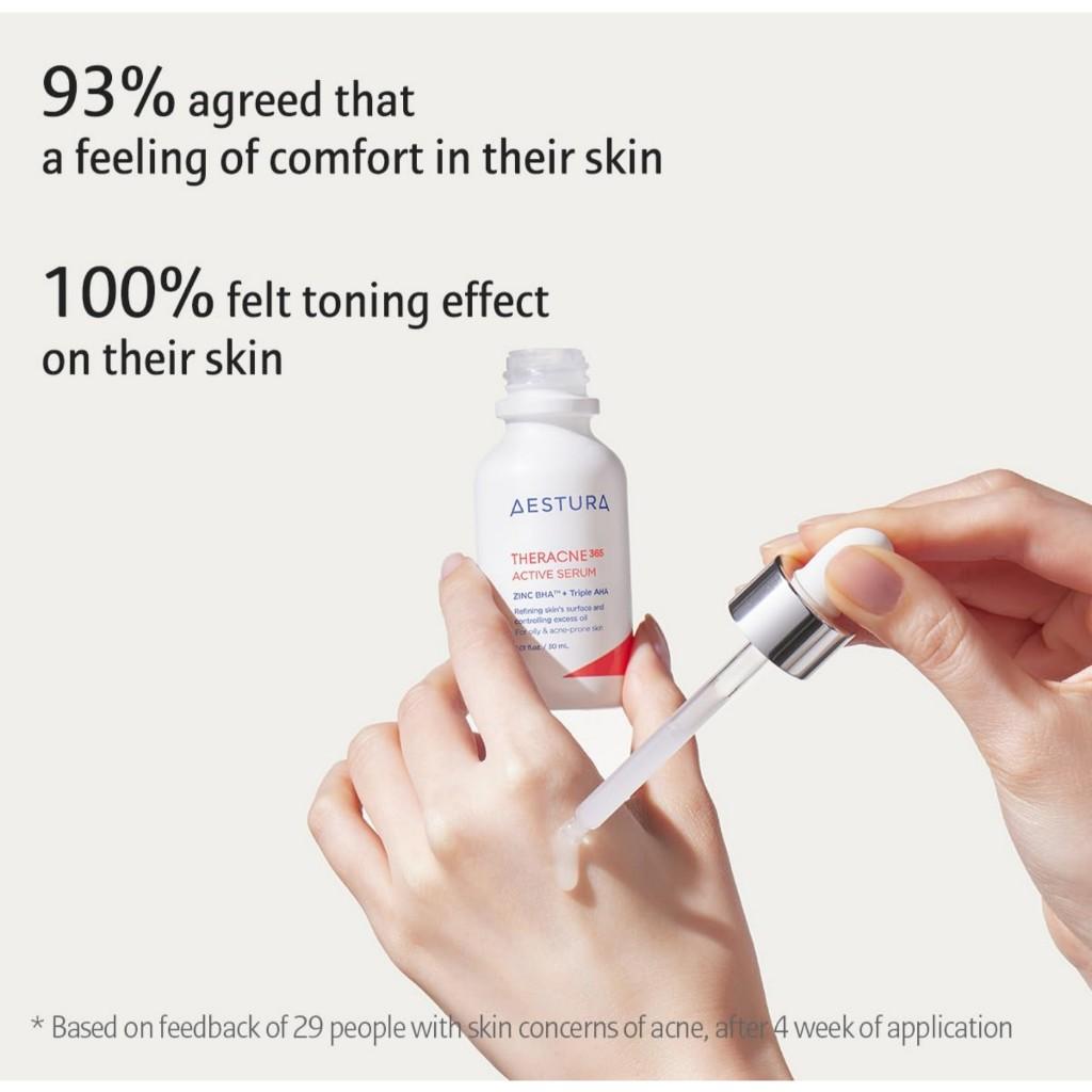 AESTURA THERACNE365 Active Serum, 30mL  | Reduce Excess Oil, Help Minimize the Pores, Soothing Zinc & Sebum-caring BHA, Non-comedogenic