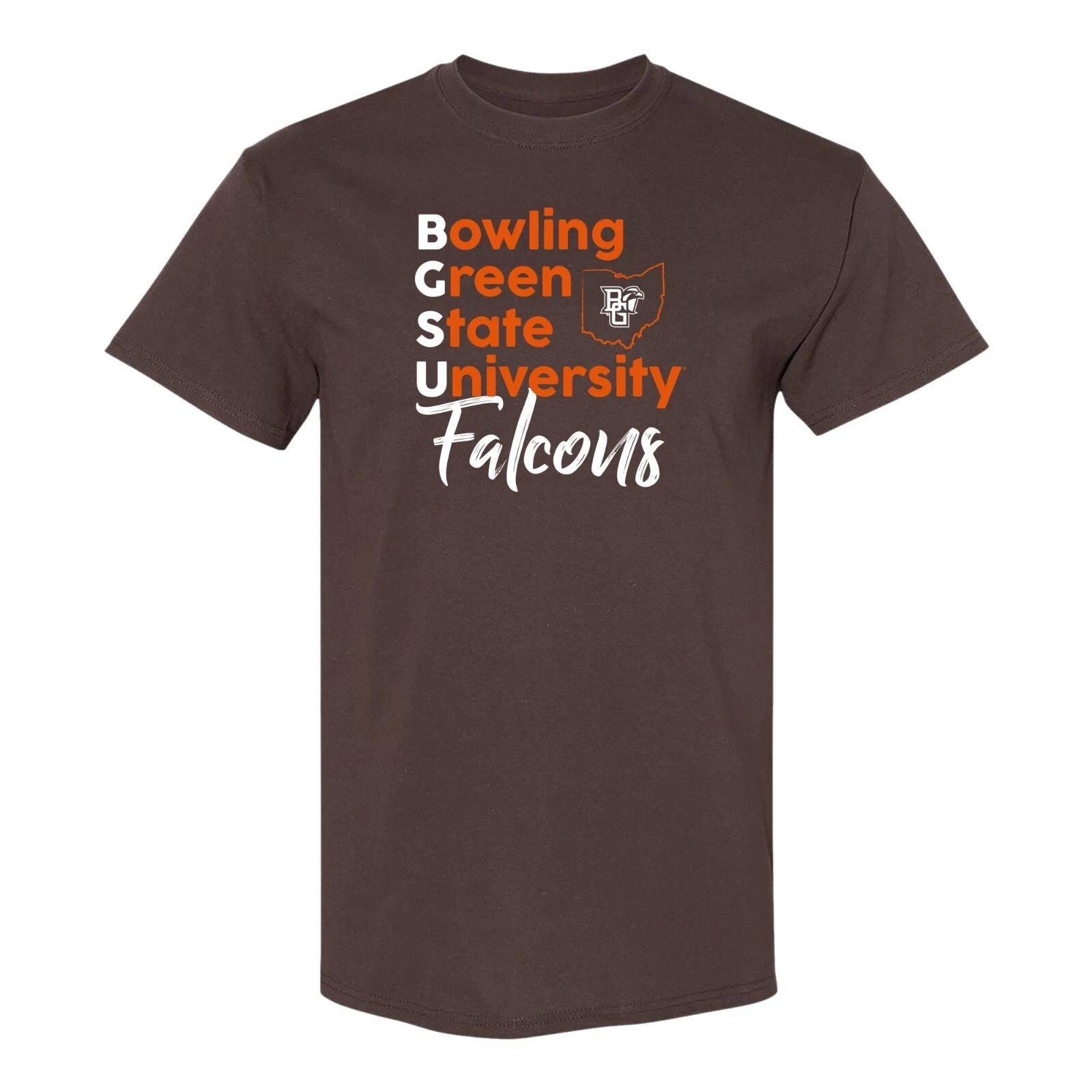 BGSU School Stack T-Shirt - Dark Chocolate XL