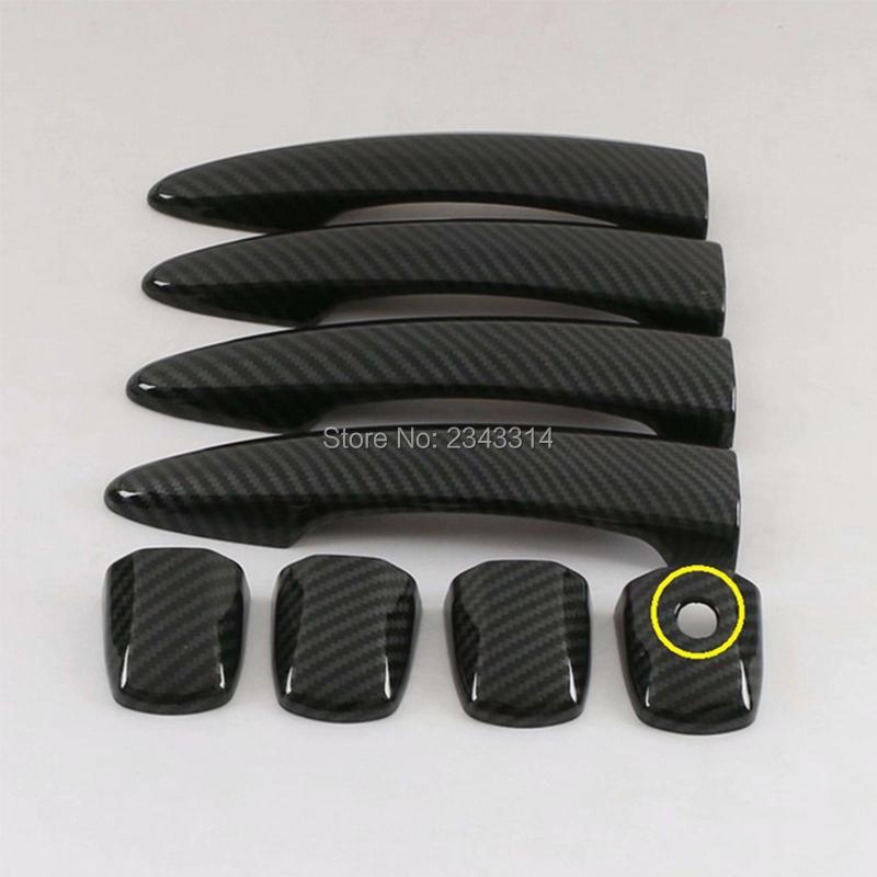 For Nissan Sentra ABS Chrome Carbon Car Door Handle Bowl Side Door Bowl Cover Trim Protectors Exterior Car Stying Accessory