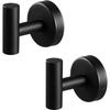 Set of 2 Black Stainless Steel 304 Wall Hooks – Sturdy Coat Hooks, Hidden Screw Design