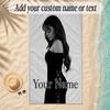 Beach TowelAyliva Custom Name Text Personalized Soft Towel for Beach Pool Indoor Home Decor Gift