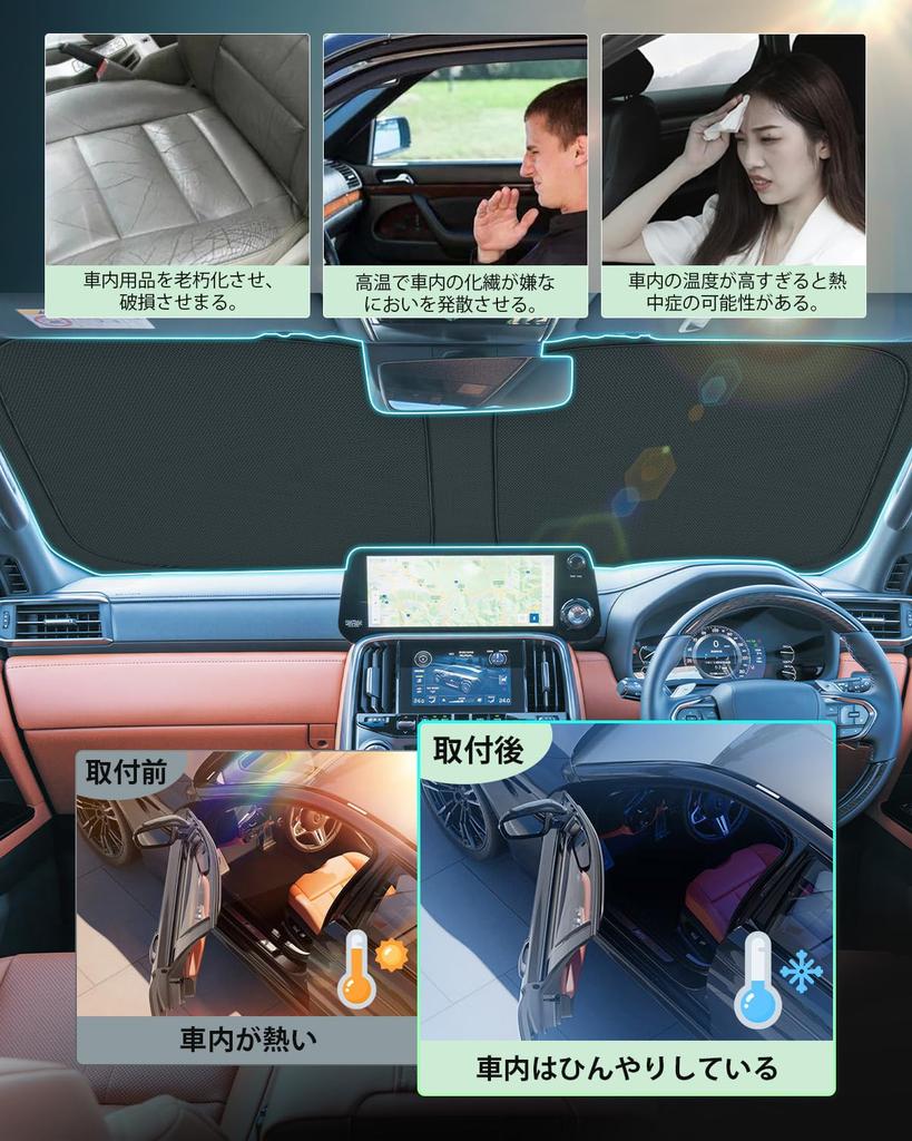 LX600 VJA310W Model Model Car Sunshade UV for Light Heat UV Sunshade with Storage Easy Security Measures GAFATLexus (2022 ~ Current) - Cut,