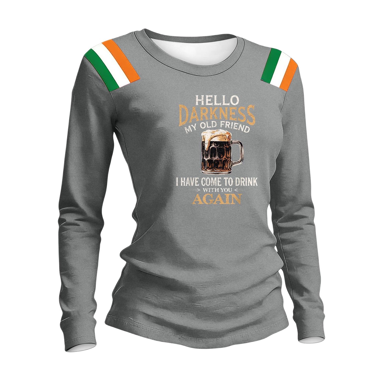 

Женский модный повседневный топ-свитер с принтом, круглым вырезом и длинным рукавом M