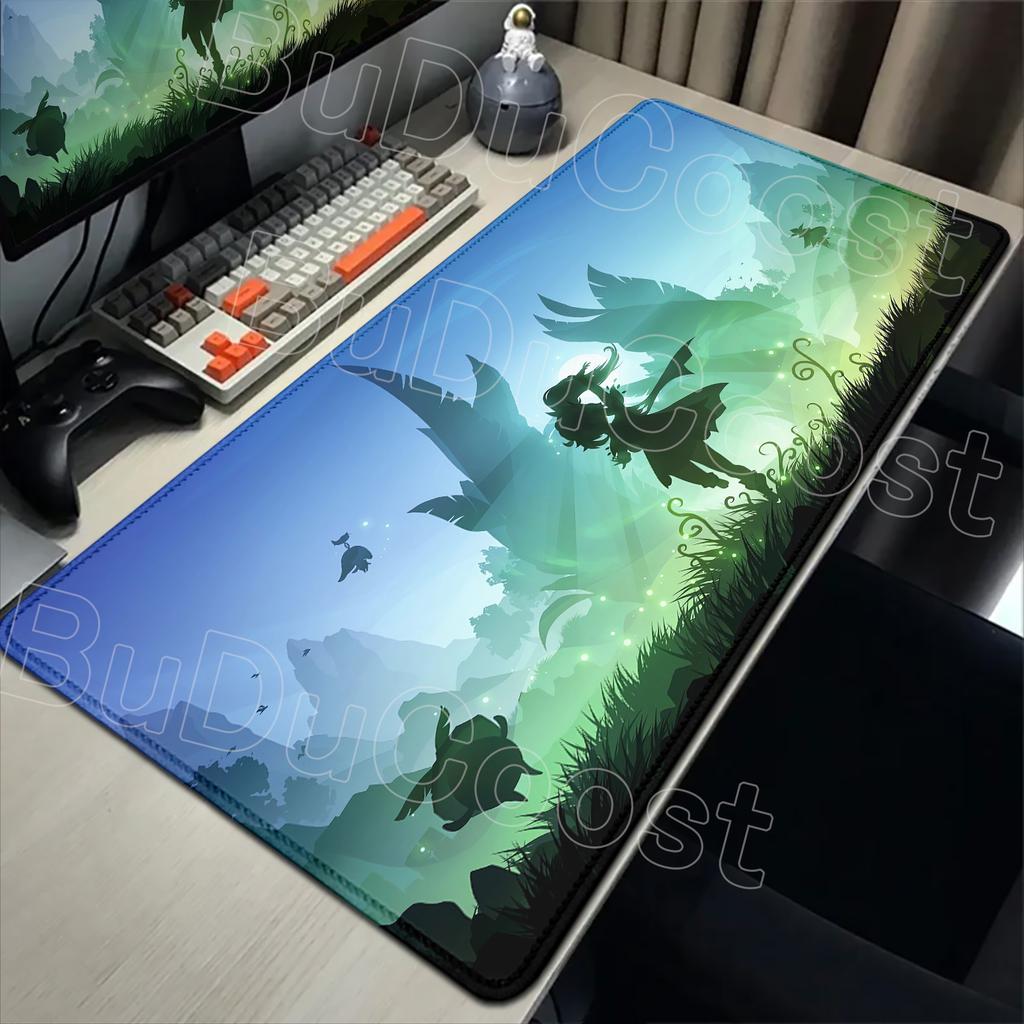 Pretty Genshin Impact Mousepad Anime Yae Miko Nahida Ganyu Mouse Pad Laptop Gamer Accessories Big Desk Mat Computer Keyboard Rug