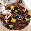 M&M's Custom Name Round Area Rug,Carpet Rug for Living Room Bedroom Sofa Playroom Decor,Non-slip Floor Mat