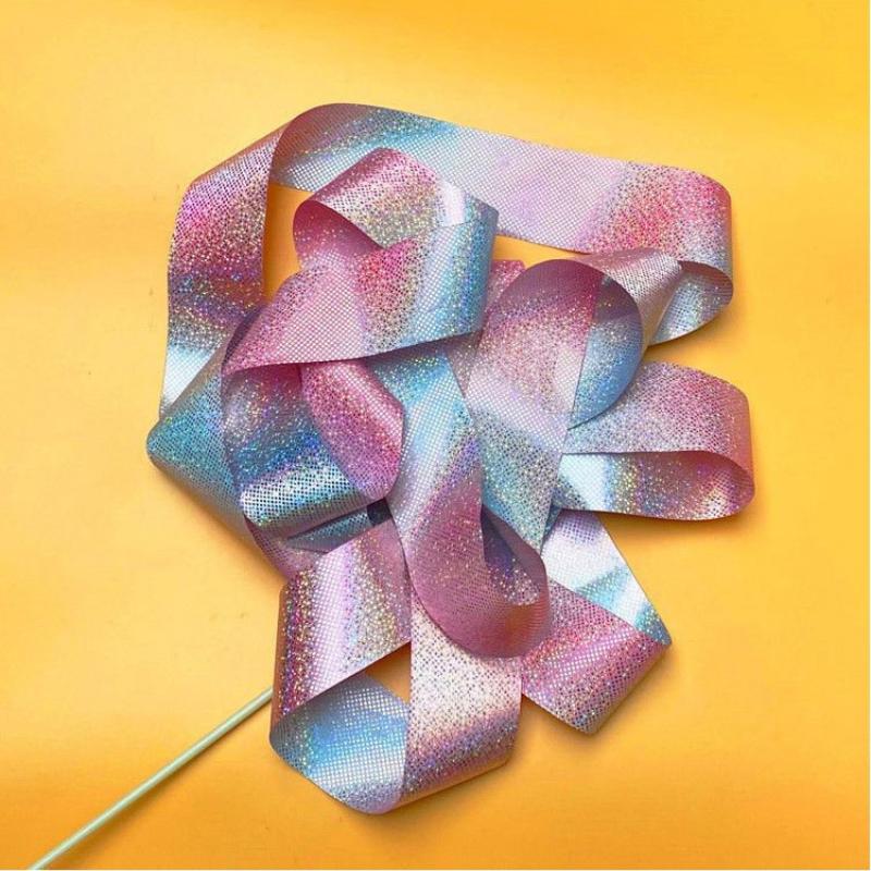 1pcs 2/4/6M Professional Glitter Dance Ribbon for Rhythmic Art Gymnastics Ballet Twirling Rod Stick Kids Training Equipment
