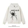 Black Spider Hooded Sweater Loose Couple Coat Tide