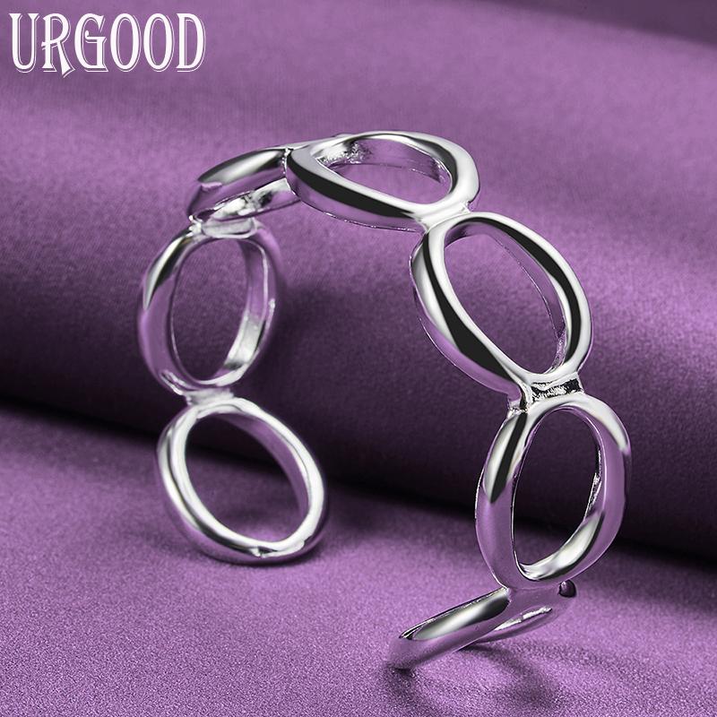 Glattes, rundes, offenes Armband aus 925er Sterlingsilber, Modeschmuck