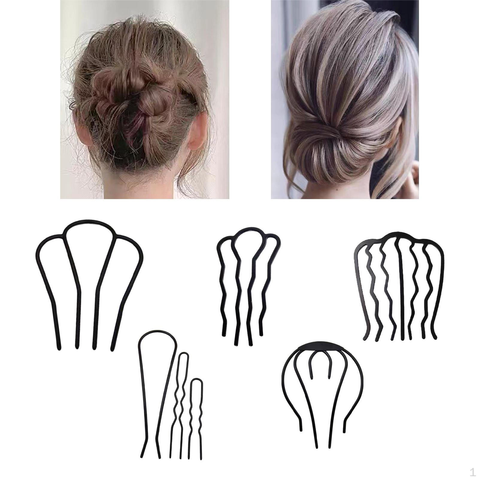 

7x Hair Comb Slides Hairdressing Clips Fork French Bun Pin Combs for Holiday