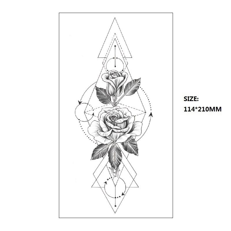 Bohemian Geometric Shape Water Transfer Small Full Arm Back Sexy Simulation Tattoo Sticker