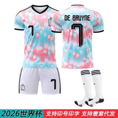 2026 World Cup Football Jersey Belgium Away No. 7 De Bruyne No. 11 Doku 9 Lukaku Jersey Children's Clothing