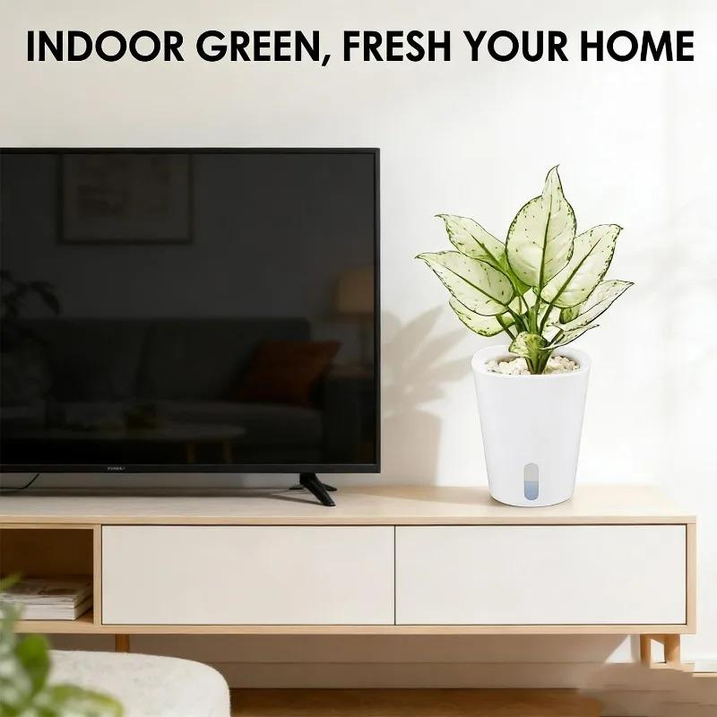4/1x Self Watering Planter Pot Outdoors Plants Plastic Plant Pots Home Lazy Flowerpot with Water Level Garden Decor Supplies