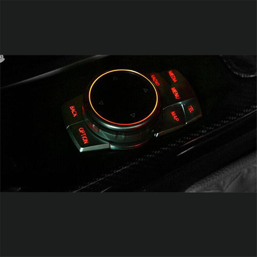 Cromato Multi-Media 7 Pulsanti Copertura Decorativa Finitura Per BMW Serie 3 4 5 6 X5 X6 iDRIVE