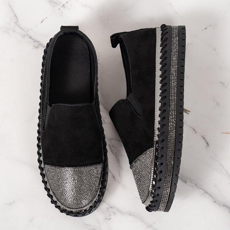 

Весна 2024 года, повседневные туфли большого размера для женщин, новые модные женские туфли на толстой подошве с плоским дном и стразами 38