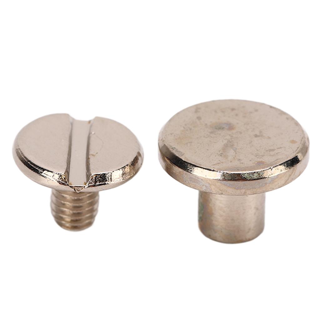 200 zestawów śrub do oprawy książek mosiężnych okrągłych płaskich śrub do oprawy Chicago DIY skórzanych nitów