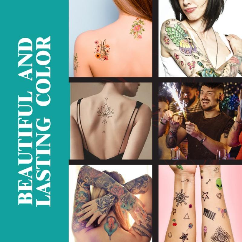 Temporäres Tattoo Stift Set, Mehrfarbig, Temporäres Tattoo Kit für Gesicht und Arme, DIY Make-up, Graffiti Dekoration Tattoo, Einfach aufzutragen