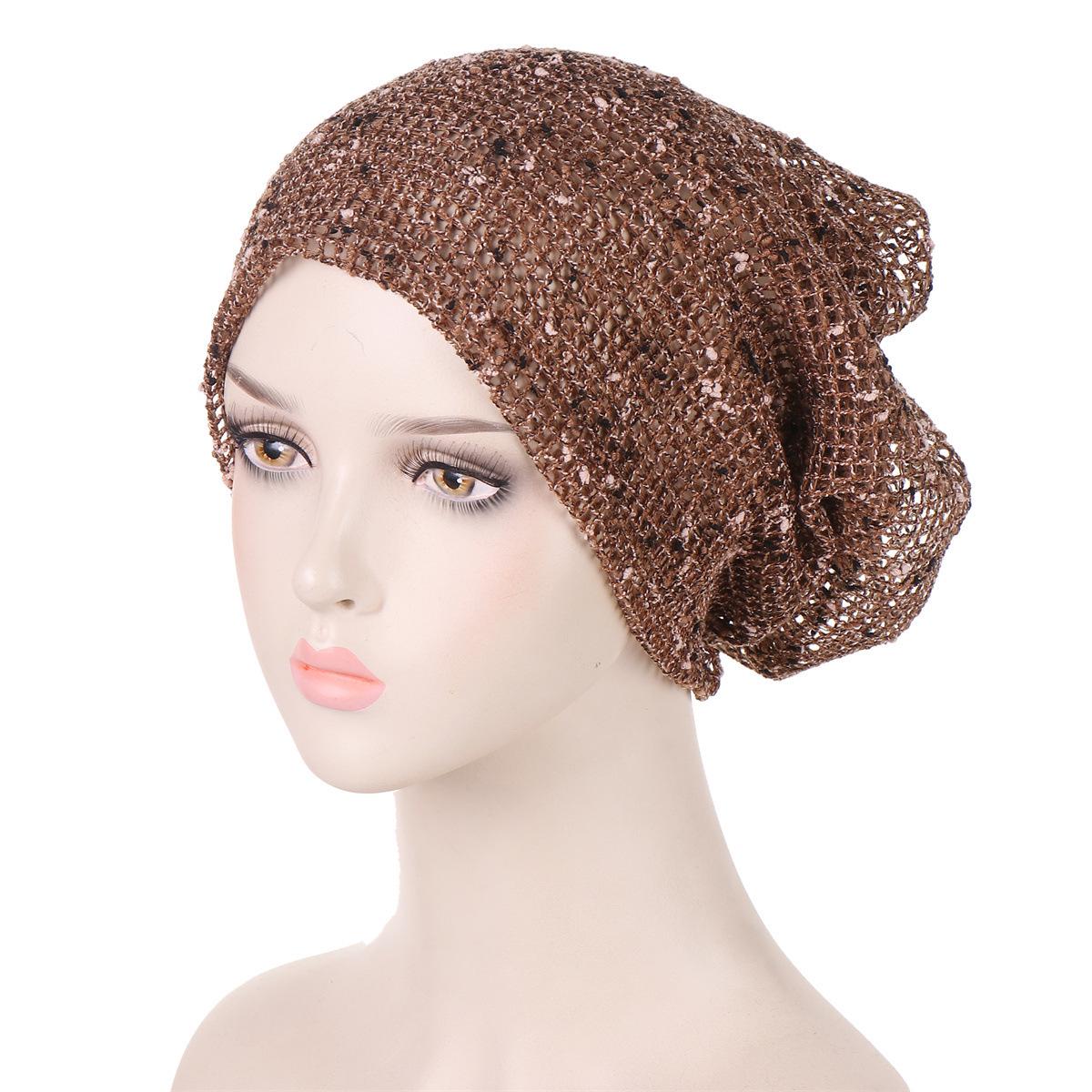

Women s Summer Mesh Bandana Hat: Lightweight, Breathable, Versatile Slouchy Beanie for Covering Hair кофейный