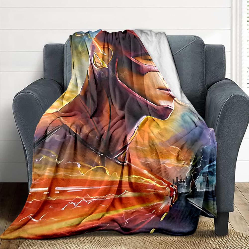 1pc Flash superhero Blanket Polyester Fiber, All Season Comfort for Sofa, Bed, Office, Car, Camping Ideal Home Decor & Gift, Office Comfort