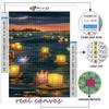 5D DIY Diamond Embroidery Thaise Lampion And Lotus Flower Light Diamond Painting Mosaic Home Decoration