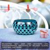 Hand Painted Gorgeous Stoneware Yarn Ball Storage Bowl with Innovative Dispensing Curl | Knitting & Crochet Accessions (Down Blue, Medium)