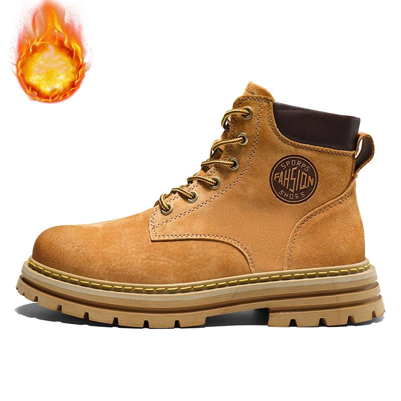 Fashion Men's Boots 2025 The Latest Leisure Comfortable Spring Summer Autumn Winter Leather Rhubarb Tough Man Wind Help Men's Shoes