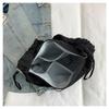 Nylon Drawstring  Crossbody Bag Large-Capacity Tote  Bag Trendy Pleated Shoulder Bag  Outdoor