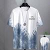 Fashion Trendy Men's T-Shirt Letter Gradient 3d Printed T-Shirts Casual Loose Short Sleeved Tees Oversized Men's Clothing Tops