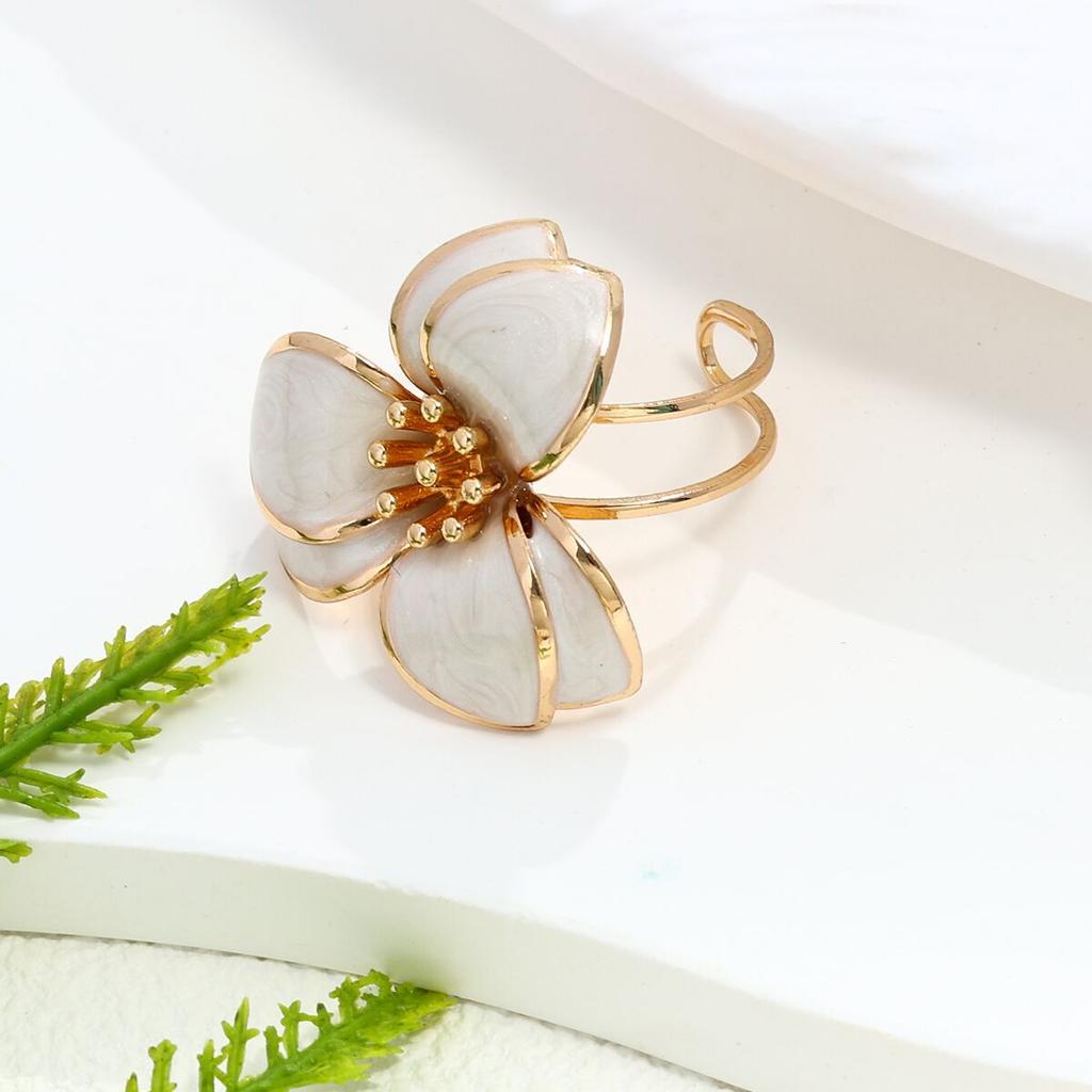 Luxury oil dripping flower bracelet ring set sweet temperament high-end light luxury jewelry