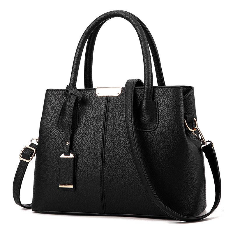 Women's Large Capacity Solid Color Tote: Cross-border Style, Splice Design, Shoulder or Handbag for Moms