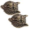 2 Pcs Brass Vintage Wolf Bag Buckle Concho Snap Fastener Clasp Rivet For DIY Craft Accessory Metal Garment Rivets