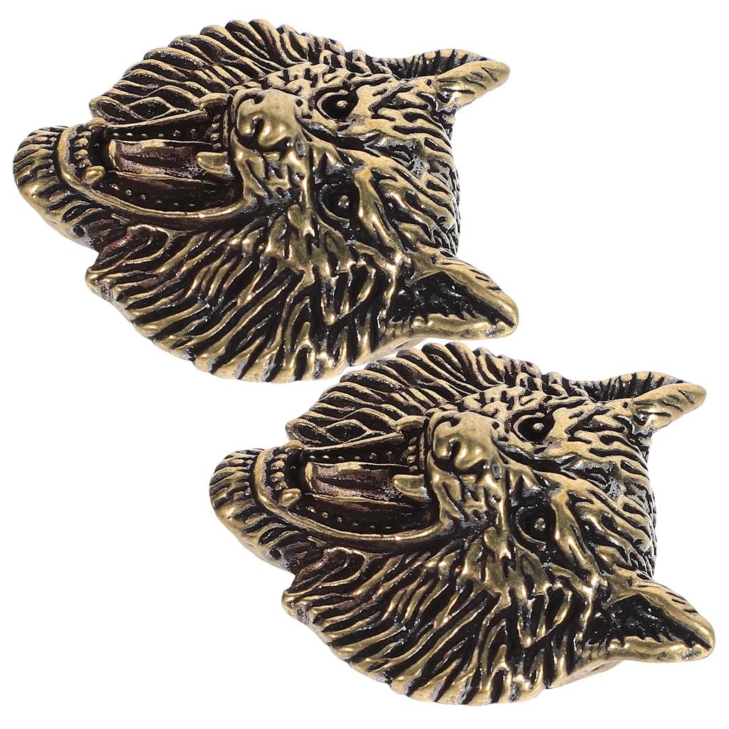 2 Pcs Brass Vintage Wolf Bag Buckle Concho Snap Fastener Clasp Rivet For DIY Craft Accessory Metal Garment Rivets