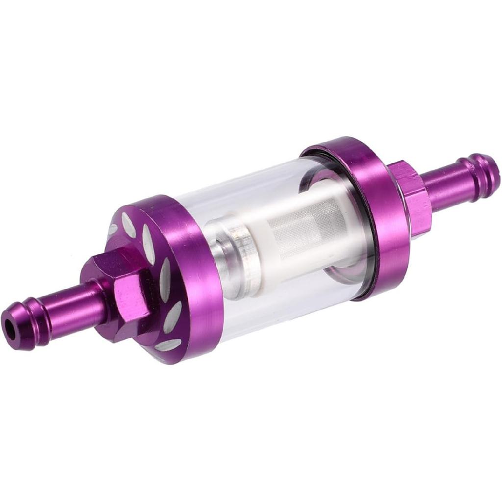 Purple Universal Fuel Filters Engine Inline Gas Fuel Line Filter Replacement for Motorbike ATV Dirt Bike Stylish Design