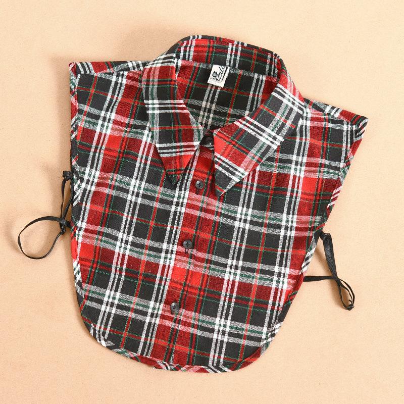 Leopard Print Shirt Fake Collar For Women Detachable Collar False Lapel Collar Shirt Removable Plaid Half Shirt  Faux Col