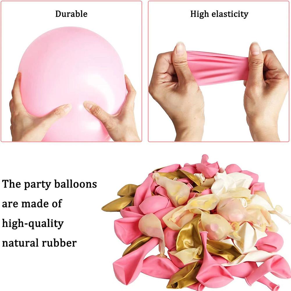 142pcs Pink and Black Balloon Set,suitable for Wedding,Diwali, Engagement, New Year, Valentine's Day Decoration Party Decoration