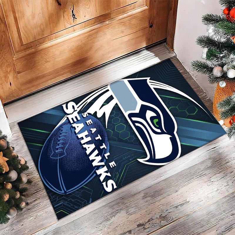 Tappeto in Velluto Cristallo Seattle Seahawks Morbido Anti?Tappetino Antiscivolo Comodo per Casa Soggiorno Camera da Letto Tappeto Decorativo