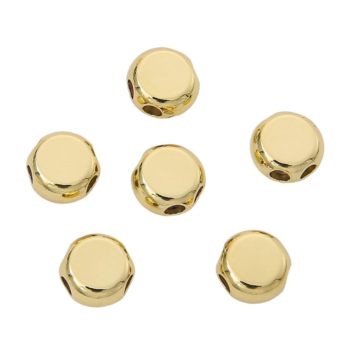 

Медная силиконовая плоская круглая бусина с двойным отверстием для изготовления ювелирных изделий своими руками, аксессуары для рукоделия 9.5mm