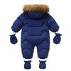 0-24M Newborn Baby Girl Clothes Winter Cotton Baby Romper With Gloves Children's Jumpsuit Hooded Plus Velvet Infant Clothing Set