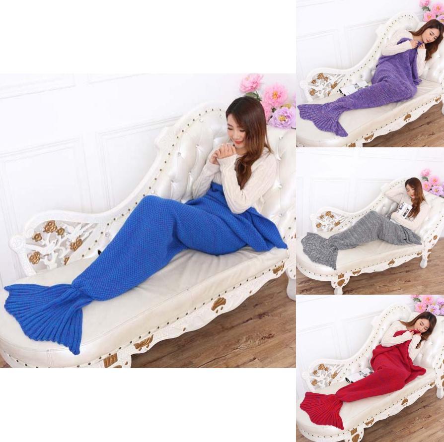 Meerjungfrauen-Decke aus Strickstoff für Frühling und Herbst Komfort und Wärme